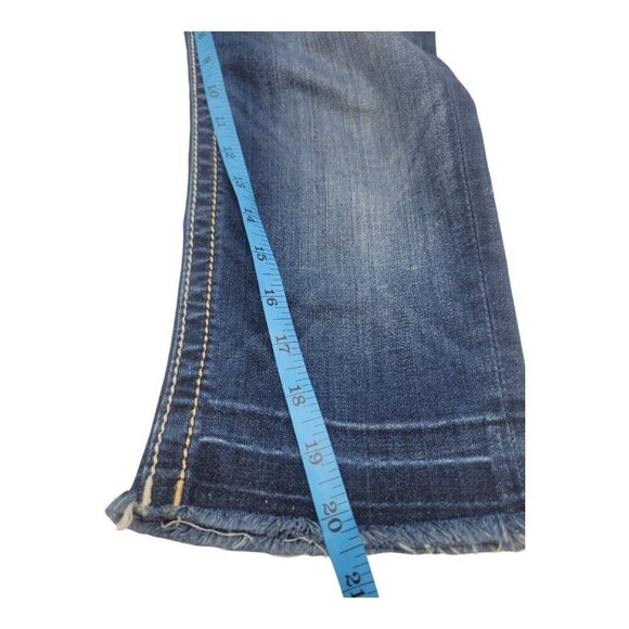 Miss Me Jeans Women 26 Blue RISE TO THE OCCASION Signature CAPRI Raw Hem JP7675P - Picture 4 of 9